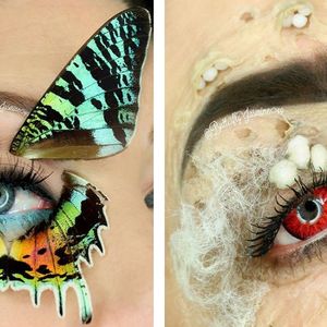 Artystka wykorzystuje martwe robaki, by stworzyć niezwykłe makijaże. Obrzydliwie zachwycające!