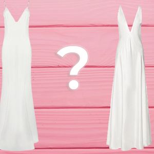 Sukienki ślubne, które są do siebie podobne, ale ich ceny znacząco się różnią. Która jest tańsza?