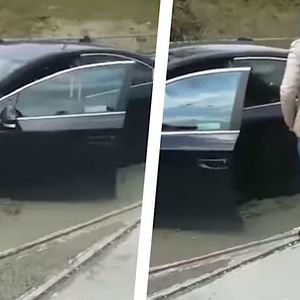W Sosnowcu kobieta wjechała na świeżo wylany beton. Film jest hitem w sieci