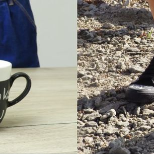 Kubek i trampki do malowania kredą - DIY