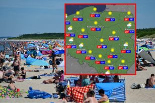 Polska podzielona pogodowo: 28°C na zachodzie, 18°C na wschodzie