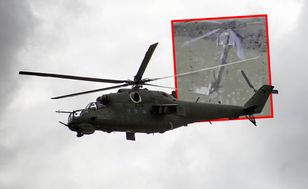 Ukraiński dron zniszczył rosyjski śmigłowiec Mi-24 przy lądowaniu w Biełgorodzie