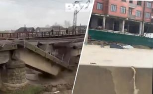 Zawalony most, ludzie porwani przez wodę. Alarm w Rosji