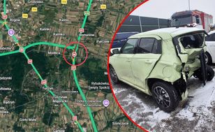 Potężny karambol na A1. Są ranni