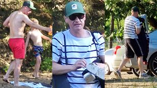 Marcin Mroczek spends summer by the river with his sons