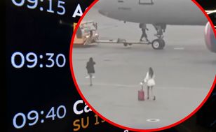 Próbowały dogonić samolot na lotnisku. Nagranie podbija sieć