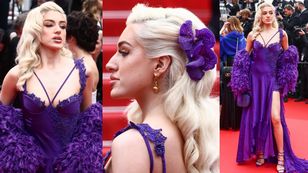 Caroline Derpienski bryluje na KOLEJNYM pokazie w Cannes. Postawiła na ekstrawagancką kieckę od Versace (ZDJĘCIA)