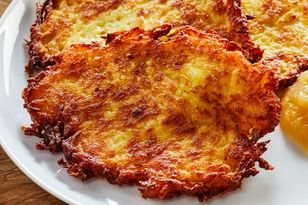 Add a spoonful of vinegar to potato pancake batter for crispier, less greasy results
