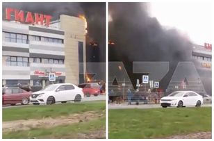 Pożar największej galerii w Królewcu. Świadkowie: zapaliło się auto