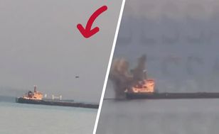 Drone strikes ship in Odessa while beachgoers were nearby