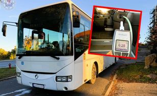 Pijany kierowca autobusu zatrzymany do kontroli. Wiózł 30 pasażerów