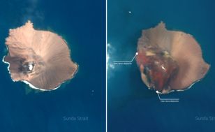 Anak Krakatau wyrzucał lawę przez 25 godzin. Zaskakujące zdjęcia z kosmosu