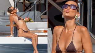Odziana w MIKROBIKINI Bella Hadid wygrzewa kości na wypasionym jachcie. Żyć nie umierać? (ZDJĘCIA)