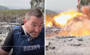 Szokujące nagranie. Eksplozja rakiety obok dziennikarza