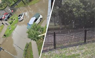 Storms flood street in Jelenia Góra as IMGW issues alerts for 11 voivodeships