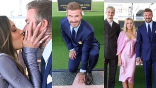David Beckham odsłonił swoją gwiazdę na Walk of Fame w Hollywood. Victoria go całowała, a Brooklyn OLAŁ! Smutne? (ZDJĘCIA)