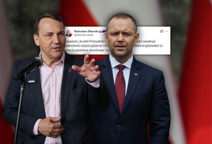"Posąg ze złota". Sikorski kpi z Nawrockiego