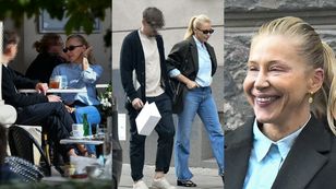 Katarzyna Warnke sączy z bratem kawę na mieście, po czym rusza na PODBÓJ luksusowego butiku. Stylowe rodzeństwo? (ZDJĘCIA)