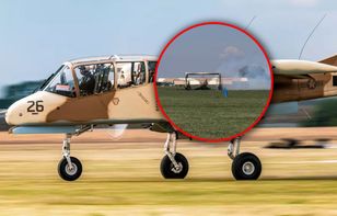 Chwile grozy w Lesznie. OV-10 BRONCO lądował bez podwozia