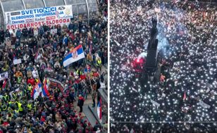 Działo się w nocy. Ogromna demonstracja na południu Serbii