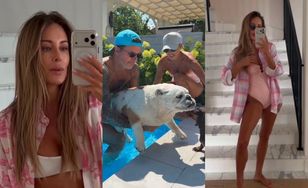 Nieumalowana Małgorzata Rozenek korzysta z odmienionego ogrodu i tapla się z rodzinką w basenie. Zazdrościcie? (FOTO)