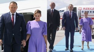 Nawroccy w Ankarze: Marta Nawrocka w lawendowej sukience na szczycie NATO