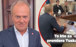 Tusk zaskoczył zwiedzających. Nagle wszedł do sali