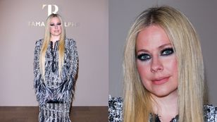 Dawno niewidziana Avril Lavigne prezentuje WYMALOWANE LICO na pokazie mody w Paryżu (ZDJĘCIA)