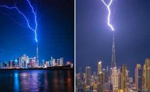Spektakularne nagranie z Dubaju. Piorun uderzył w Burdż Chalifę