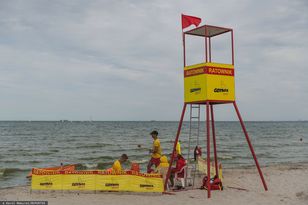 Czerwona flaga nad plażą w Gdyni. Zakwitły sinice