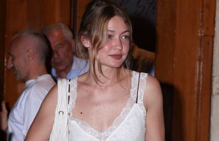 Gigi Hadid spotted in Paris in a trendy polka-dot slip-style summer dress