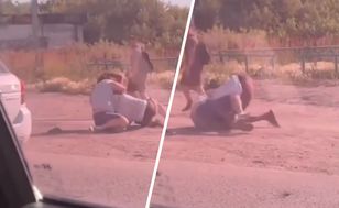 Men brawl at Russian petrol station as fuel shortages bite