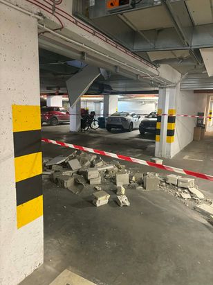 Turbiny "odleciały" z sufitu. O krok do tragedii w hali garażowej