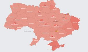 Atak na Ukrainę: Drony i rakiety w powietrzu