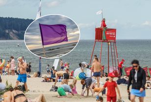 Niebieska i fioletowa flaga na plaży — co oznaczają?