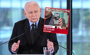Kaczyński przemawiał. Republika w tym czasie reklamowała zegarki