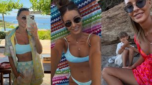 Rozenek holidays on French Riviera with son Henio and friend