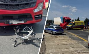 Rowerzysta zginął potrącony przez ciężarówkę na obwodnicy Lubartowa