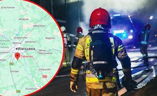 Pożar suszarni drewna pod Piasecznem. 60 strażaków w akcji