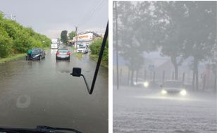 Hailstorm floods streets in Chrzanów — firefighters receive 36 call-outs