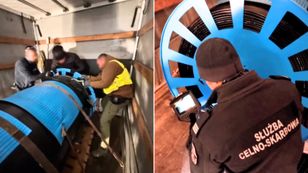 Odkrycie na A4. Kierowca miał skrytkę w szpuli z kablem