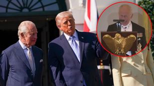 Król Karol III zakpił z Trumpa. Kamery nagrały jego reakcję