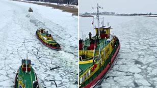 Wisła skuta lodem. Ciężki sprzęt wyruszył o świcie