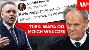 Burza po słowach Nawrockiego. Tusk odpowiedział: Od moich wnuczek wara