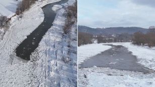 Zator lodowy. Pokazali, co dzieje się na Sanie