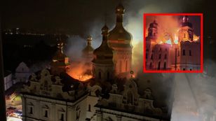 Ławra Peczerska w płomieniach. Widok mrozi krew w żyłach