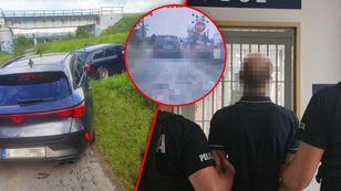 Nie zatrzymał się do kontroli. Potem wyrzucił coś przez okno
