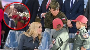 Wzruszający moment przy F-35. Wdowa po "Slabie" pojawiła się z dziećmi