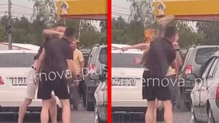 Bójka na stacji nagrana. Tak Rosjanie walczą o ostatnie krople paliwa