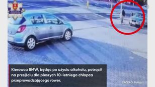 Kierowca potrącił 10-latka na przejściu i uciekł. Jest film